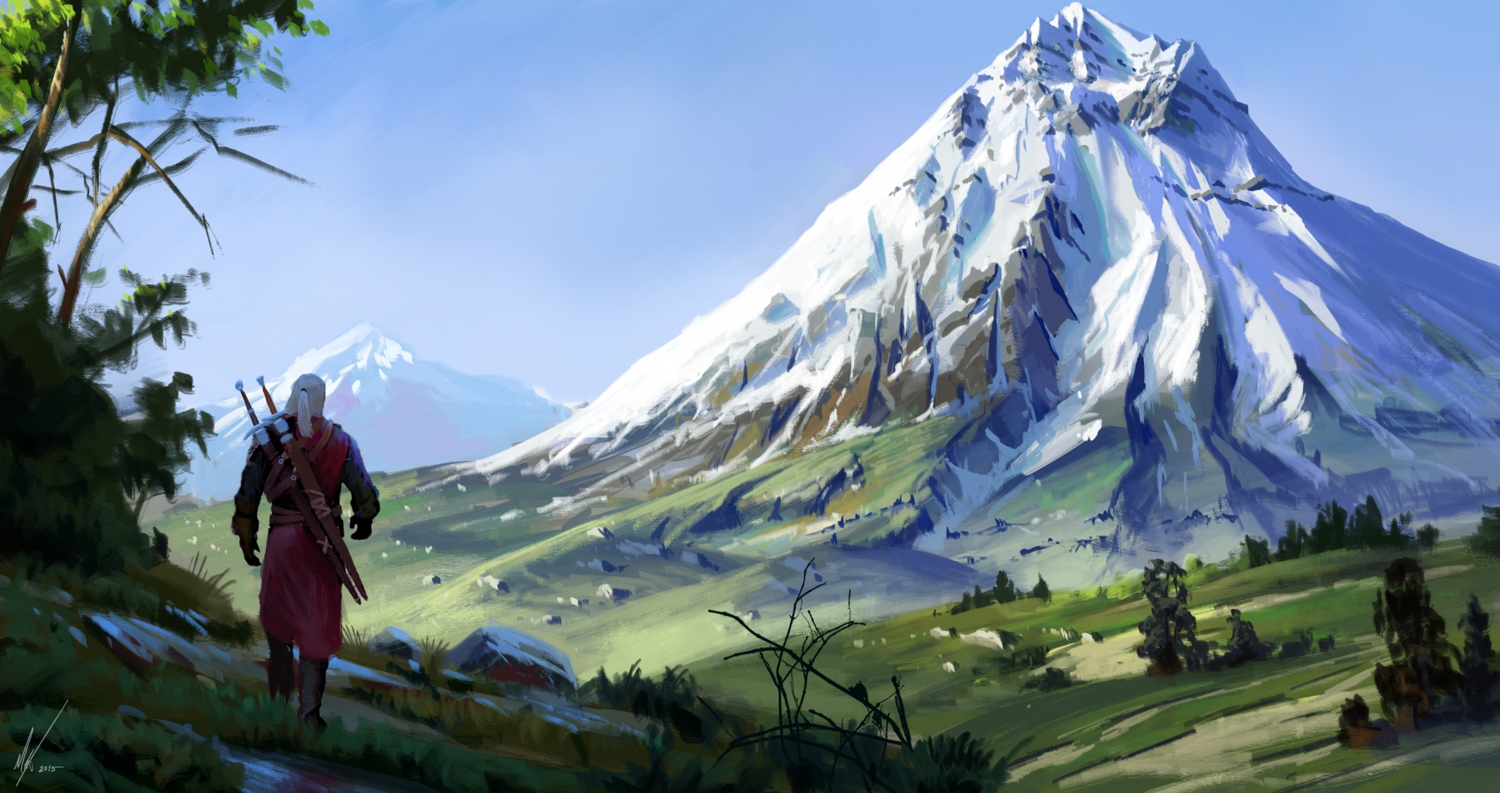 Герои пейзажа. Ведьмак 3 Art. The Witcher 3 арт. Ведьмак 3 фан арт. Ведьмак 3 пейзажи арт.